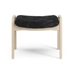 Reposapiés Lamino roble pigmentado blanco/piel de oveja, Black (negro)*Swedese Best