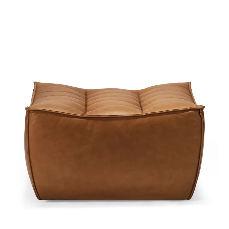 Reposapiés N701 70x70 cm, Anilina cuero brown*Ethnicraft New