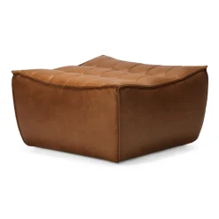 Reposapiés N701 70x70 cm, Anilina cuero brown*Ethnicraft New