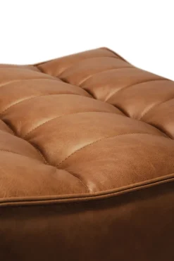 Reposapiés N701 70x70 cm, Anilina cuero brown*Ethnicraft New