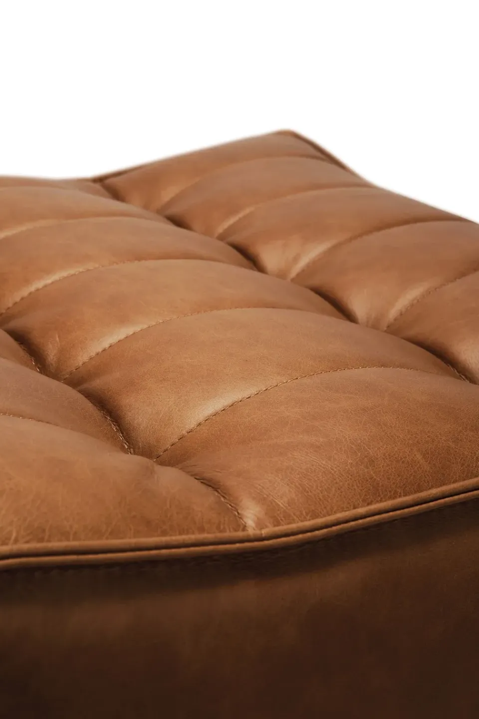 Reposapiés N701 70x70 cm, Anilina cuero brown*Ethnicraft New