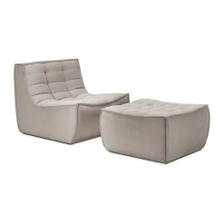 Reposapiés N701 70x70 cm, Tela ecru*Ethnicraft Hot