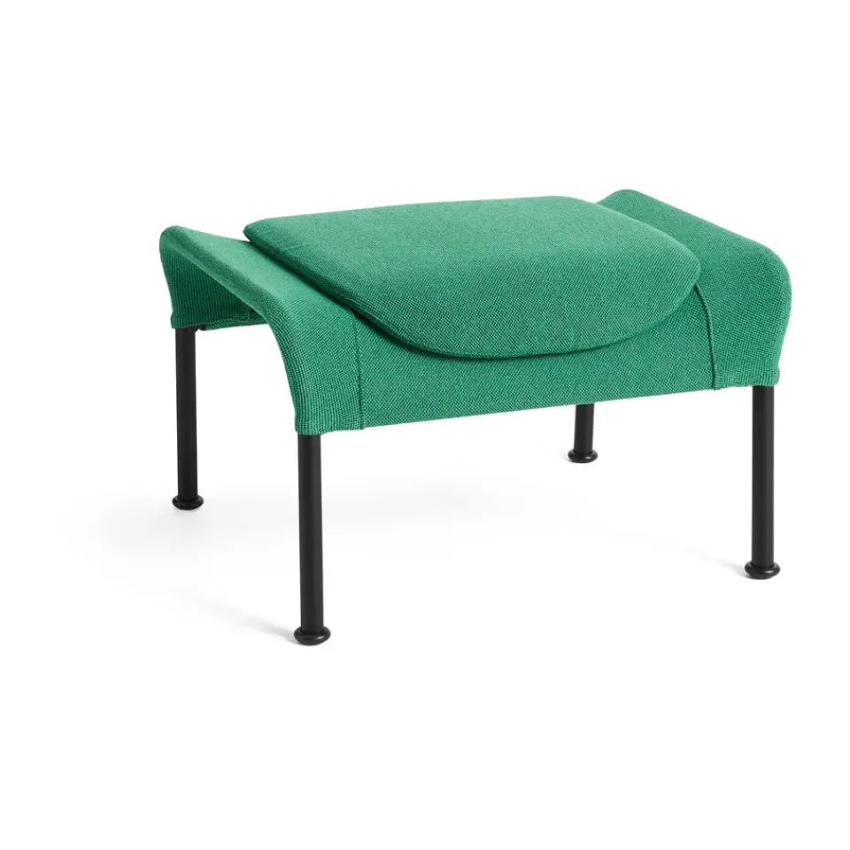 Reposapiés O2 Ottoman, Soft green-acero lacado negro*HAY