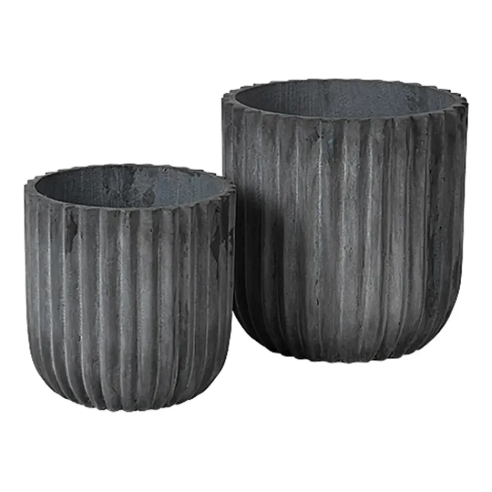 Set de 2 macetas Fiber, Charcoal*Broste Copenhagen Clearance