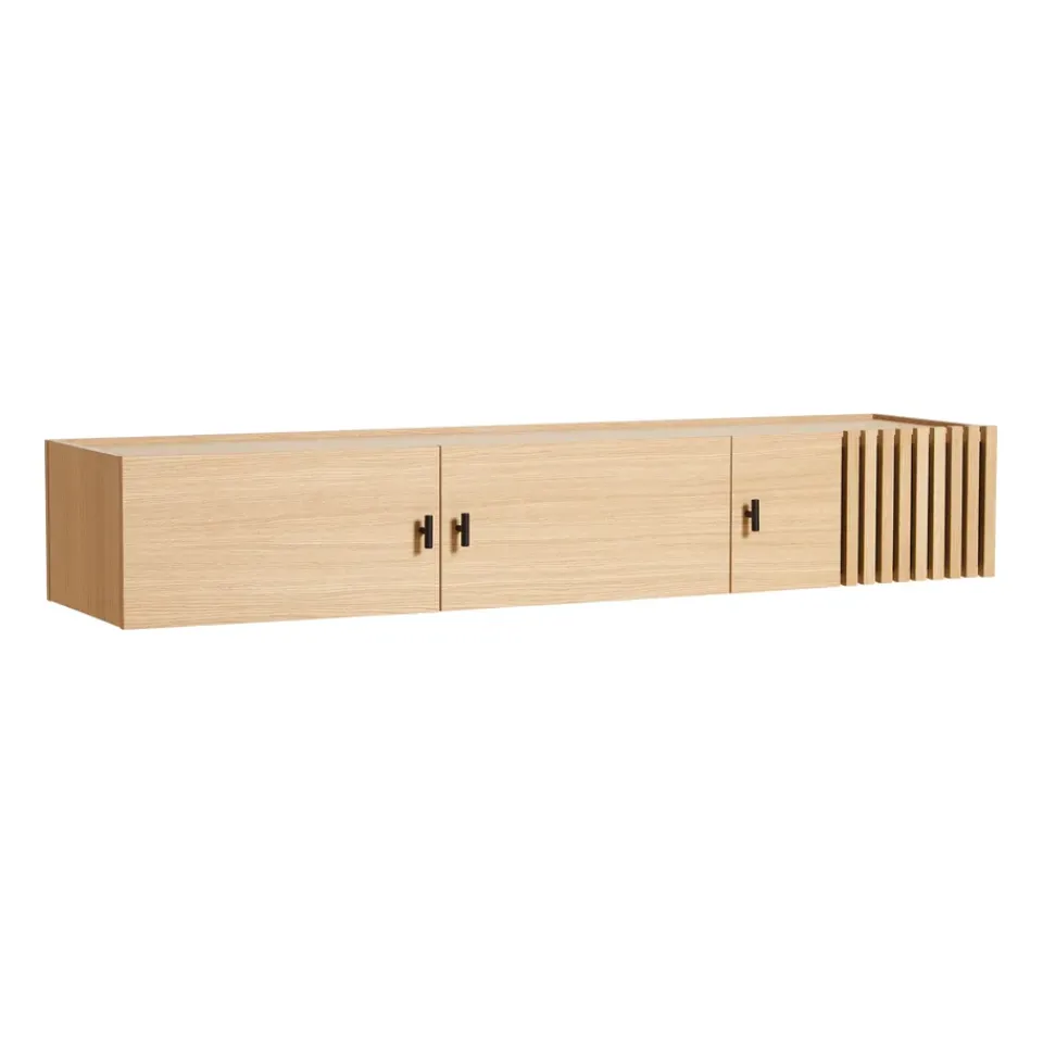 Sideboard de pared Array, 150 cm, Roble pigmentado blanco*Woud Hot