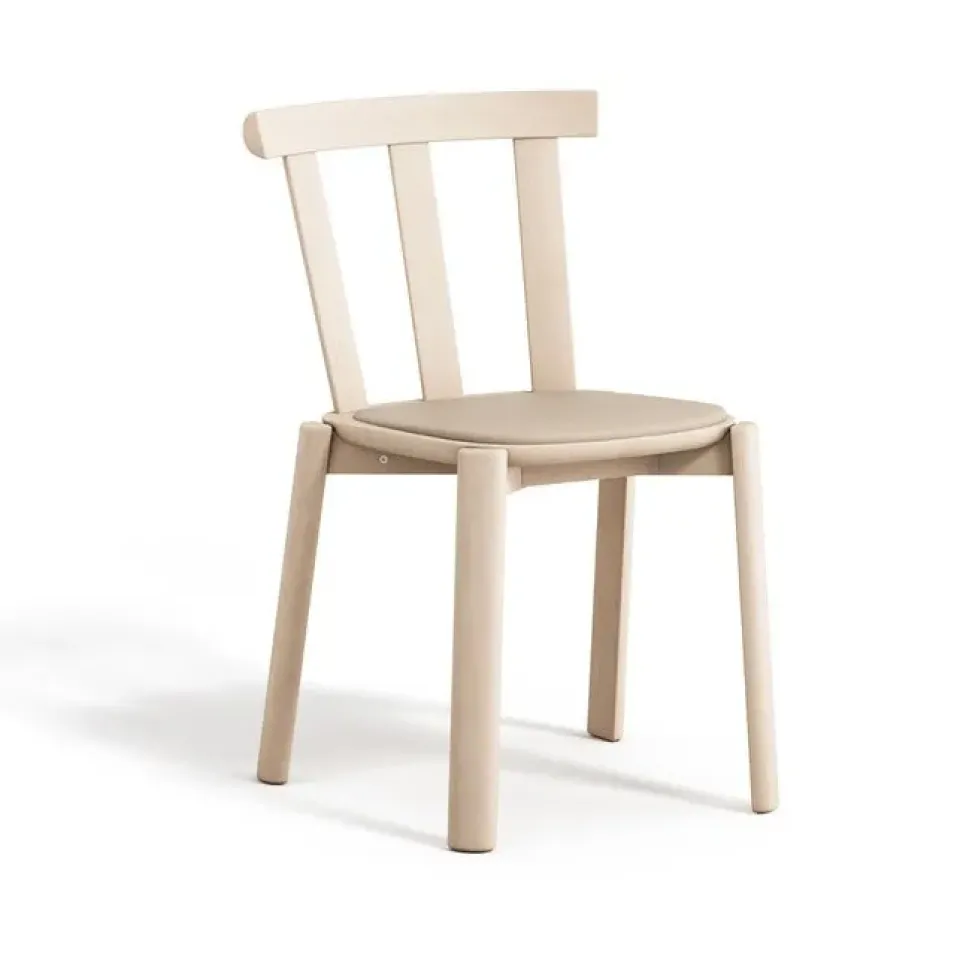 Silla Alt asiento tapizado abedul, Hallingdal 65-200 -Barniz mate claro*Stolab Best