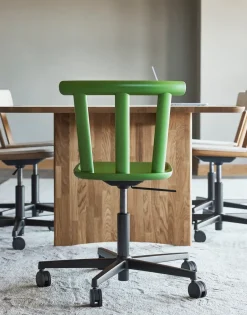 Silla Alt base giratoria con asiento tapizado abedul, Hallingdal 65-960 green-musgo 16*Stolab Sale