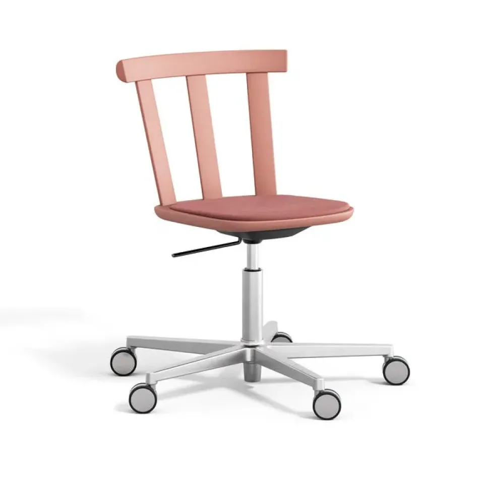 Silla Alt base giratoria con asiento tapizado abedul, Vidar 4, 633 pink-malva 27*Stolab Clearance