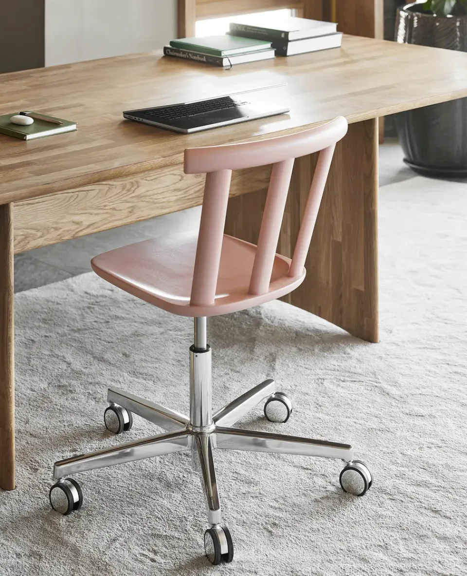 Silla Alt base giratoria con asiento tapizado abedul, Vidar 4, 633 pink-malva 27*Stolab Clearance