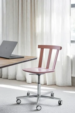 Silla Alt base giratoria con asiento tapizado abedul, Vidar 4, 633 pink-malva 27*Stolab Clearance