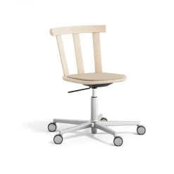 Silla Alt base giratoria con asiento tapizado abedul, Hallingdal 65-200 -Barniz mate claro*Stolab Outlet