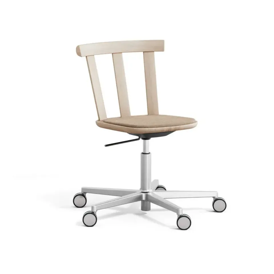 Silla Alt base giratoria con asiento tapizado roble, Hallingdal 65-200 -Barniz mate claro*Stolab Sale