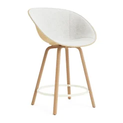 Silla asiento tapizado Mat Bar Armchair 65 cm, Hallingdal 110-hemp-beech-cream steel*Normann Copenhagen Outlet