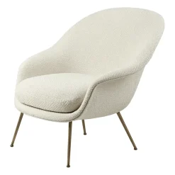 Silla Bat Lounge Chair low back conic base, Dora boucle 0001-antique brass*GUBI New