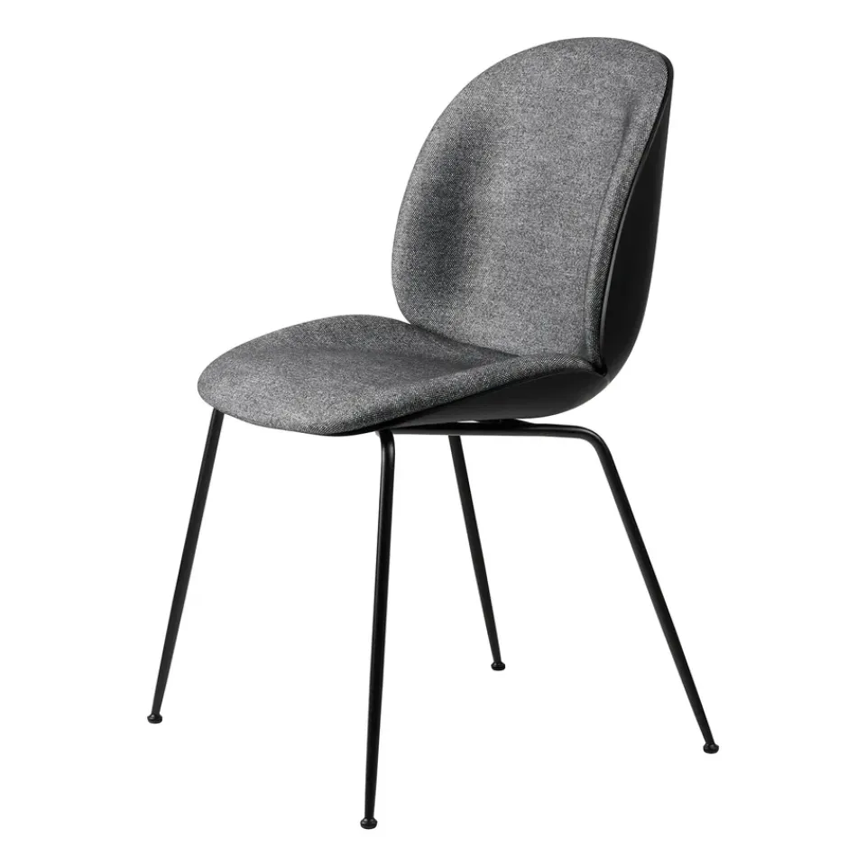 Silla Beetle con patas delanteras tapizadas en negro, Plain 0023-black*GUBI Online