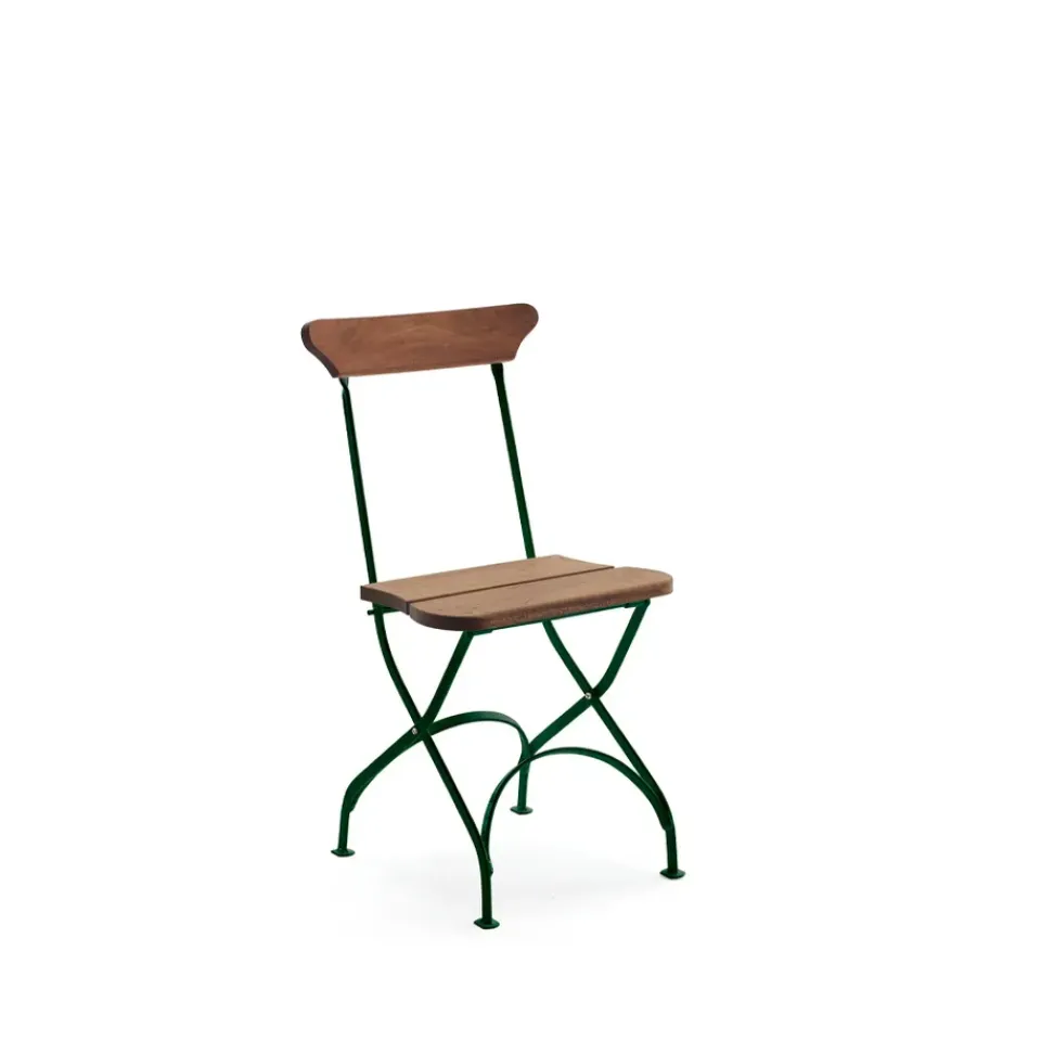 Silla Classic N. 2, Caoba aceitado, soporte verde*Byarums bruk New
