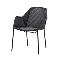 Silla con reposabrazos apilable Breeze weave, Black*Cane-line Outlet