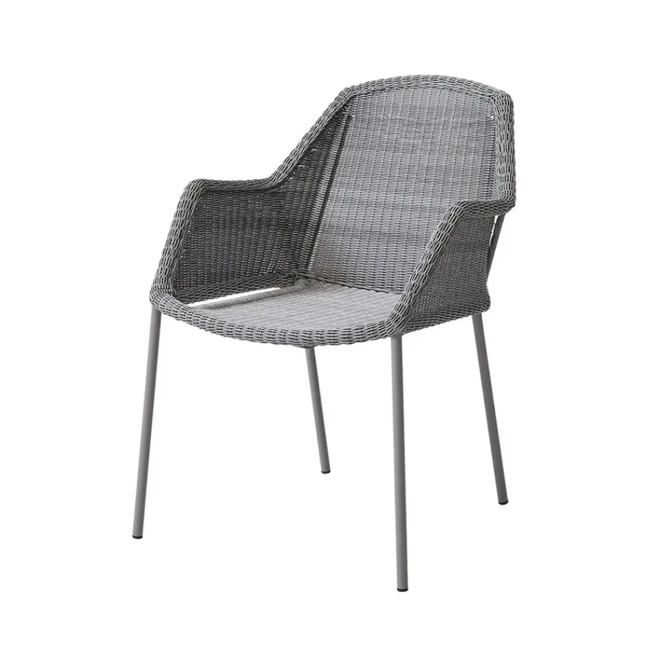 Silla con reposabrazos apilable Breeze weave, Light grey*Cane-line Best