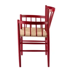 Silla con reposabrazos J82, Haya rubí-cuerda de papel*FDB Møbler Best