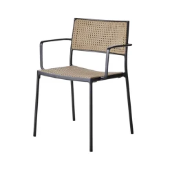Silla con reposabrazos Less, Natural-soporte lava grey*Cane-line
