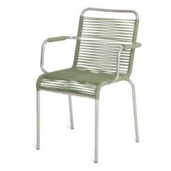 Silla con reposabrazos Mya aluminio, Sage green*Fiam Best