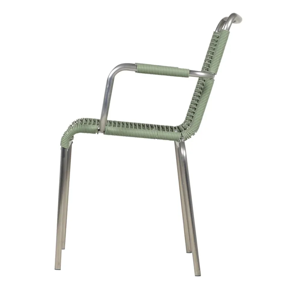 Silla con reposabrazos Mya aluminio, Sage green*Fiam Best