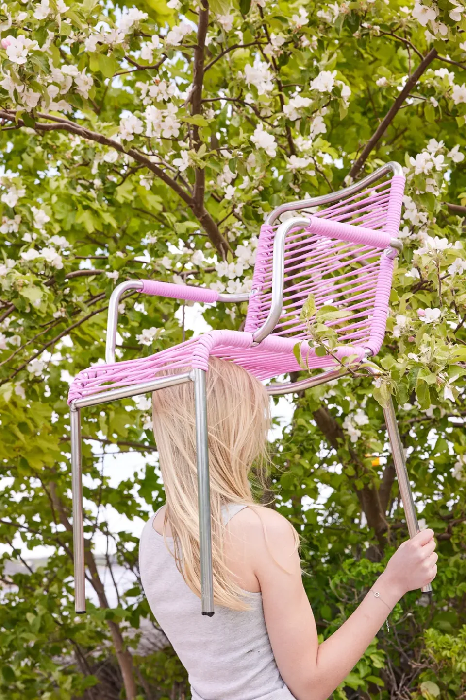 Silla con reposabrazos Mya Spaghetti, Pink*Fiam New
