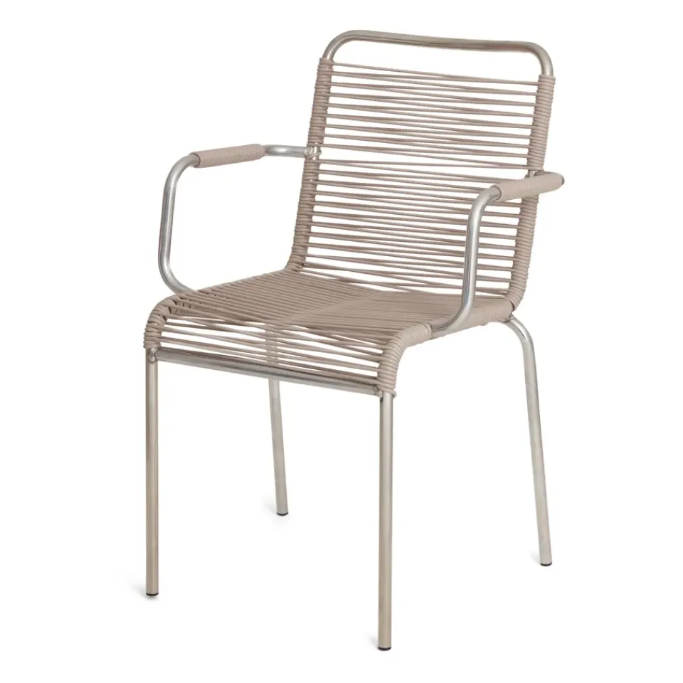 Silla con reposabrazos Mya aluminio, Taupe*Fiam Sale