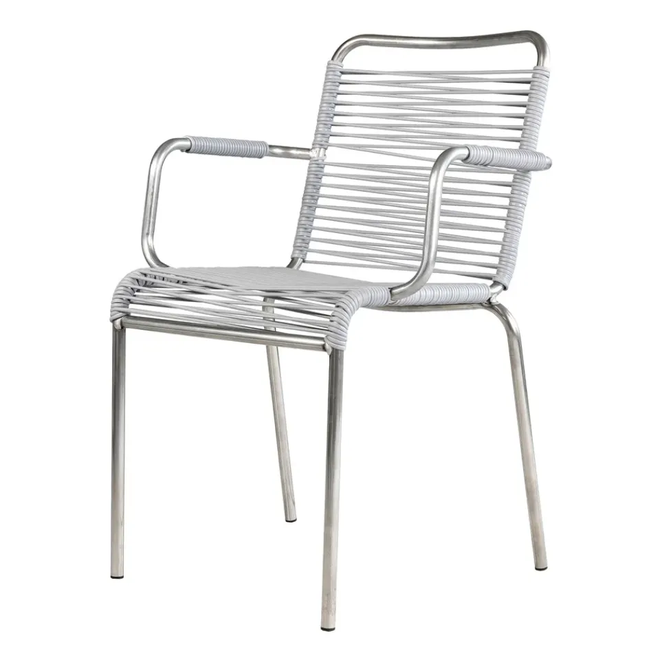 Silla con reposabrazos Mya aluminio, Grey*Fiam New