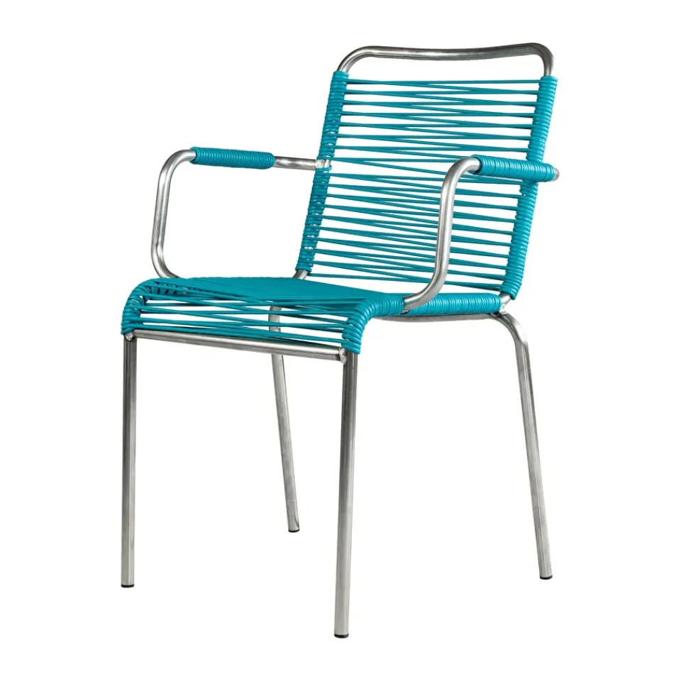 Silla con reposabrazos Mya Spaghetti, Turquo*Fiam