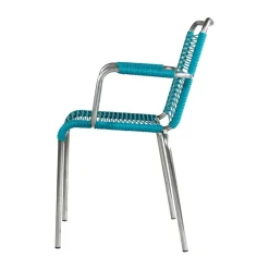 Silla con reposabrazos Mya Spaghetti, Turquo*Fiam