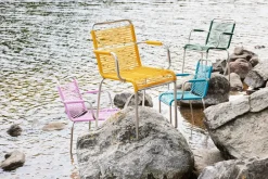 Silla con reposabrazos Mya Spaghetti, Turquo*Fiam