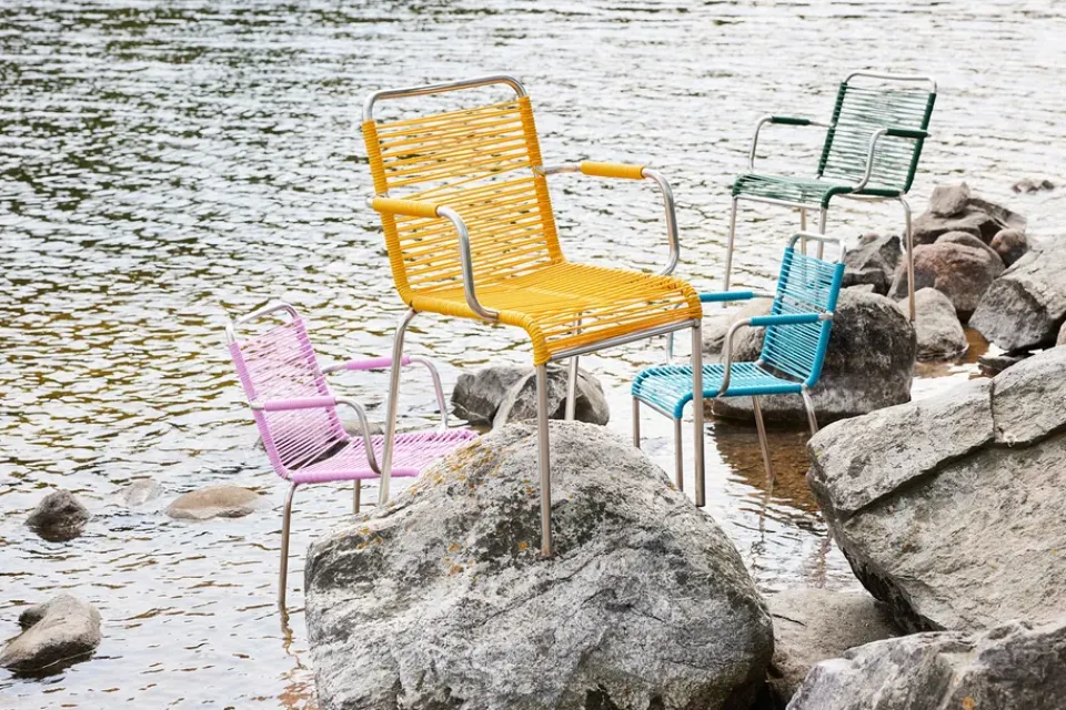Silla con reposabrazos Mya Spaghetti, Turquo*Fiam