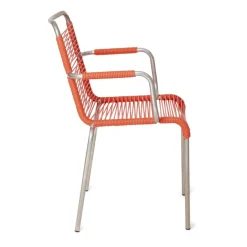 Silla con reposabrazos Mya aluminio, Orange*Fiam Online