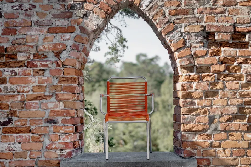 Silla con reposabrazos Mya aluminio, Orange*Fiam Online