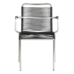 Silla con reposabrazos Mya aluminio, Black*Fiam Hot