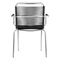 Silla con reposabrazos Mya aluminio, Black*Fiam Hot