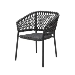 Silla con reposabrazos Ocean soft rope, Dark grey*Cane-line Online