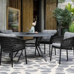 Silla con reposabrazos Ocean soft rope, Dark grey*Cane-line Online