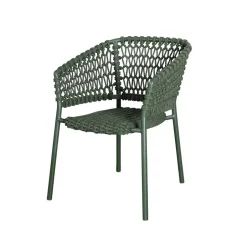 Silla con reposabrazos Ocean soft rope, Dark green*Cane-line Discount