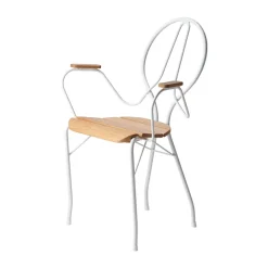 Silla con reposabrazos Pia, Soporte de acero lacado - roble aceitado*Gärsnäs Sale