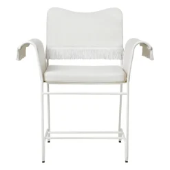 Silla con reposabrazos Tropique con flecos, White semi matt-Leslie 06*GUBI Best