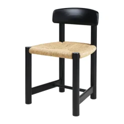 Silla Daumiller Side Chair, Natural Rush-brown/black pine*GUBI New