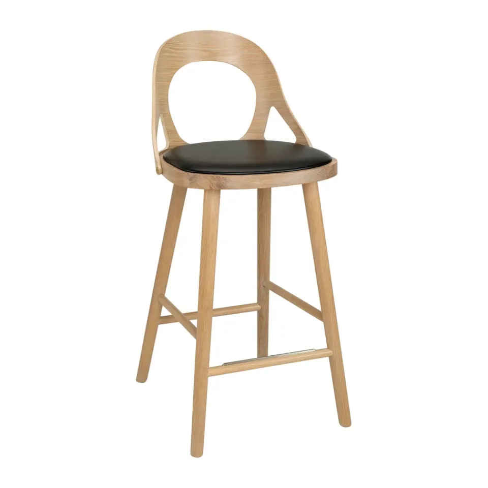 Silla de bar Colibri 63 cm, Roble aceitado-cojín negro*Hans K Clearance