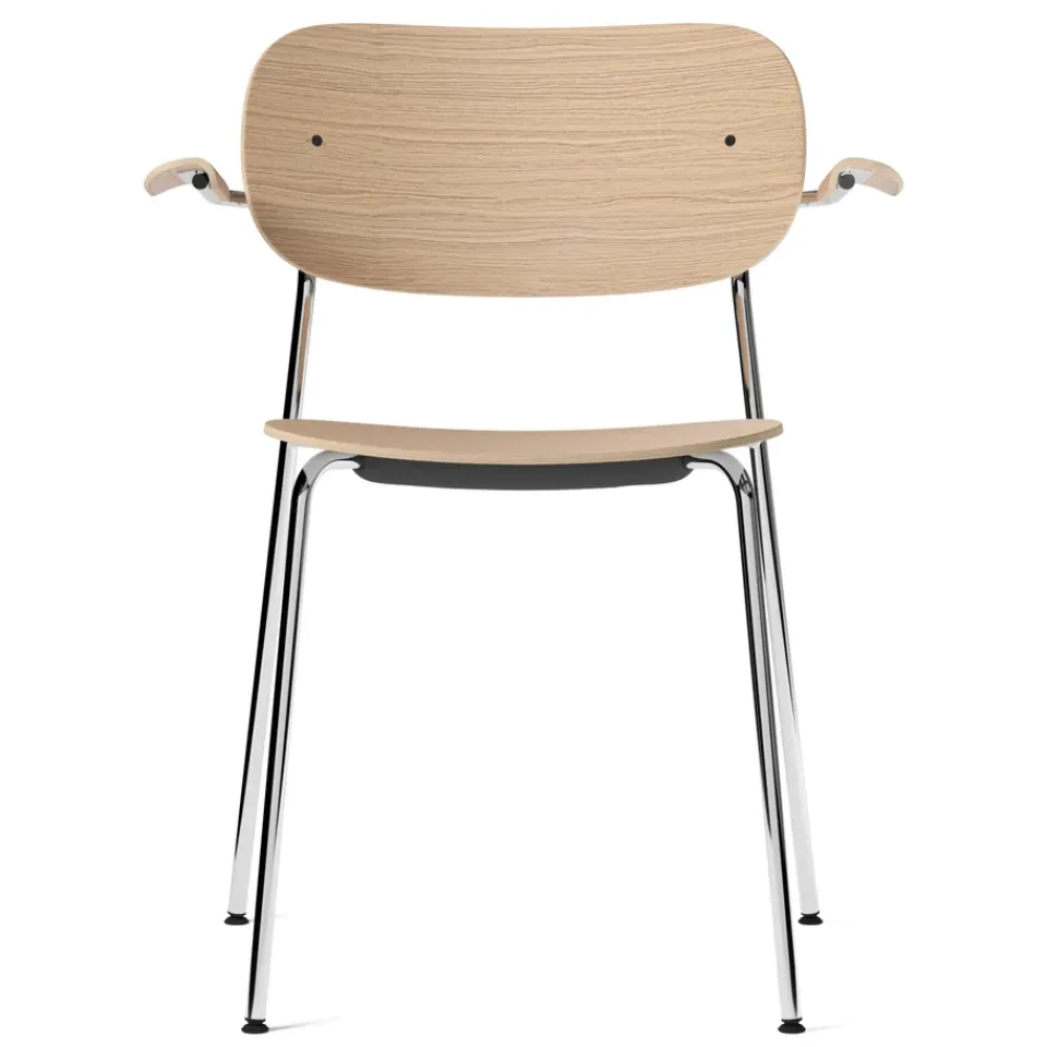 Silla de comedor con apoyabrazos Co patas cromadas, Roble*Audo Copenhagen Sale