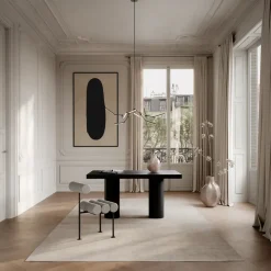 Silla de comedor Hiro, Black frame-Sand*101 Copenhagen Clearance