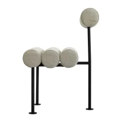 Silla de comedor Hiro, Black frame-Sand*101 Copenhagen Clearance