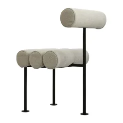 Silla de comedor Hiro, Black frame-Sand*101 Copenhagen Clearance
