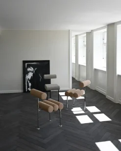 Silla de comedor Hiro, Black frame-Sand*101 Copenhagen Clearance