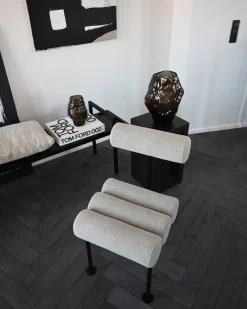 Silla de comedor Hiro, Black frame-Sand*101 Copenhagen Clearance